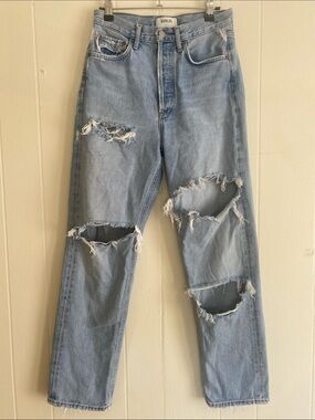 Agolde 90’s Ripped Straight-Leg Jeans